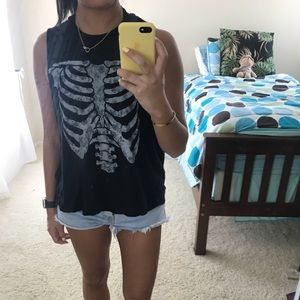 ‼️Brandy Melville Black Skeleton Tank